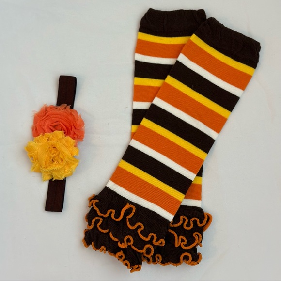 Baby Girl Thanksgiving Outfit,My First Thanksgiving, 3 Piece Long Sleeve Outfit - Picture 4 of 4